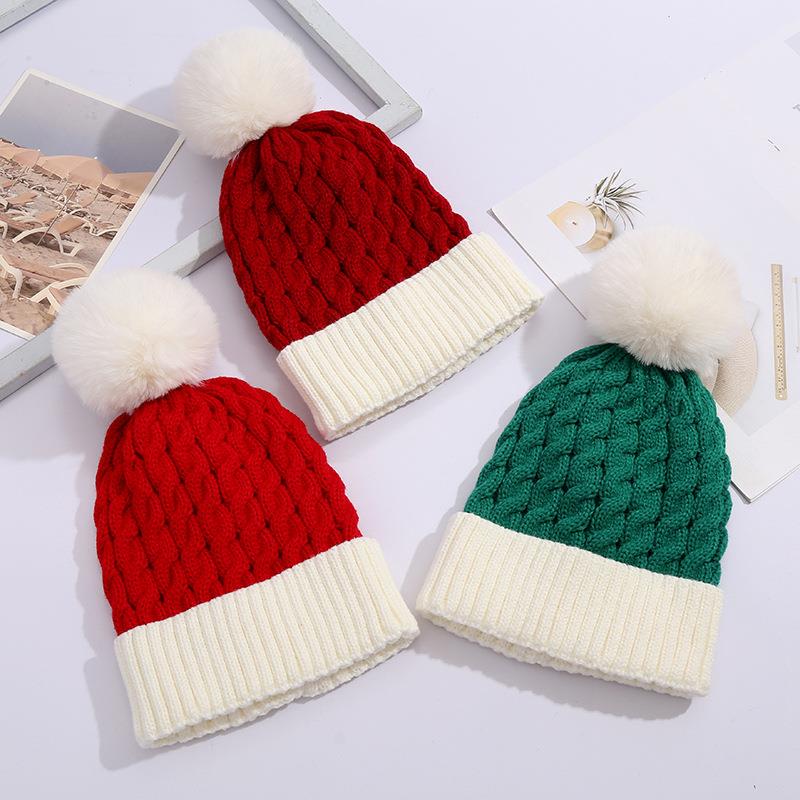 Christmas hat, warm Christmas decoration, knitted gift hat