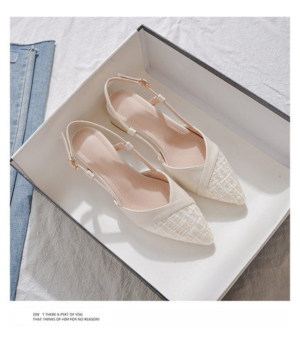 新款搭裙子穿的鞋子单鞋女仙女风中跟粗跟高跟鞋子包头凉鞋sandal