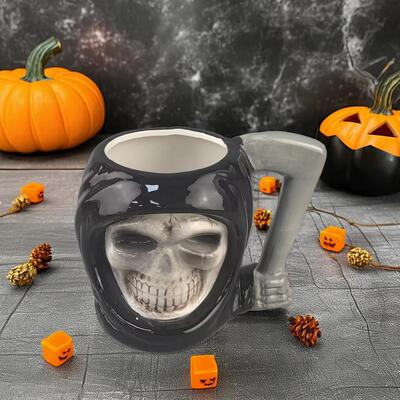 Halloween Terrifying Skull Ceramic Cup万圣节恐怖骷髅陶瓷杯