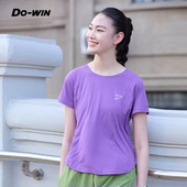 跑步训练短袖 多威六边形运动T恤新款 女圆领衫 纯色运动服休闲风