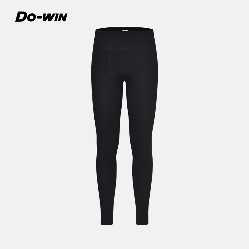 多威运动长裤秋冬加绒黑色高腰紧身打底裤健身跑步训练裤3552180