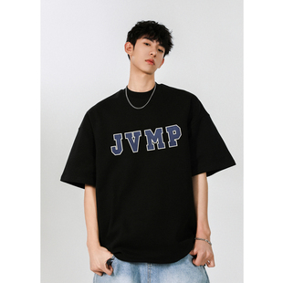 psobrond店oaoo蒙马特青港潮先生复古字母短袖t恤男重磅圆领半袖