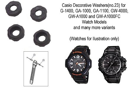 适配卡西欧GW-4000/A1000/A1100/G-1400/GA-1000胶表带垫圈1粒装