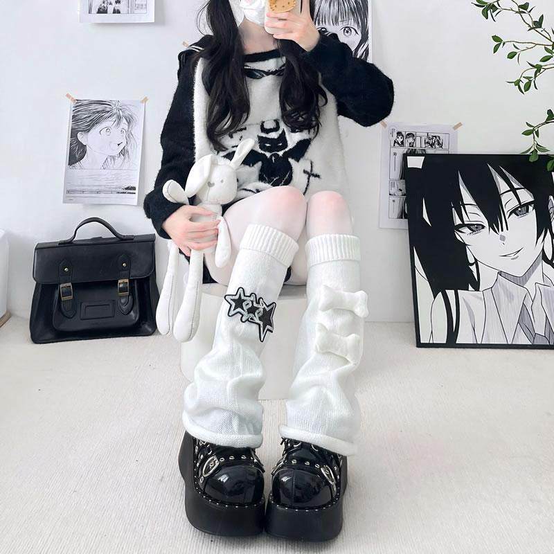 Y2K腿套辣妹阔腿袜喇叭袜套