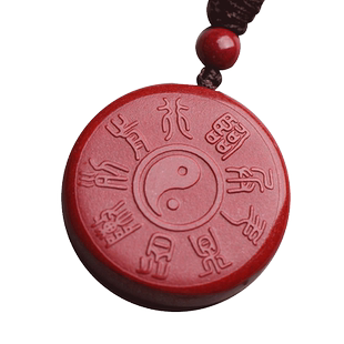龙虎山真品朱砂五岳真形图吊坠道家九字真言挂件项链男女护身符