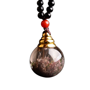 彩幽灵舍利塔吊坠天然绿幽灵饰品佛塔嘎乌盒许愿瓶舍利子项链用品