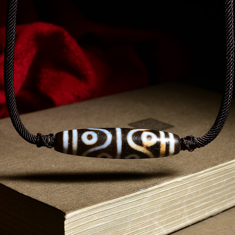 西藏传世真品老天珠至纯八眼天珠吊坠老料包浆玛瑙天珠项链锁骨链