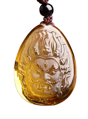 钟馗随身本命年饰品天然黄水晶