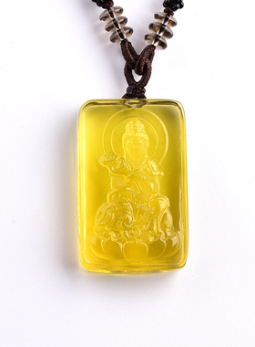 大日如来属猴守护神天然黄水晶