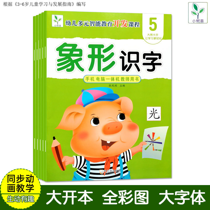 小树苗幼儿园大班教材用书上册象形阅读识字数学英语开发课程全套