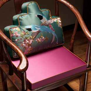新中式 圈椅坐垫茶室官帽椅椅垫乳胶垫实木椅餐桌椅子座垫加厚定制