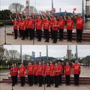 亲子装 上衣纯棉t恤T 初中生爱国主题中国风潮红色喜庆短袖 朗诵服装