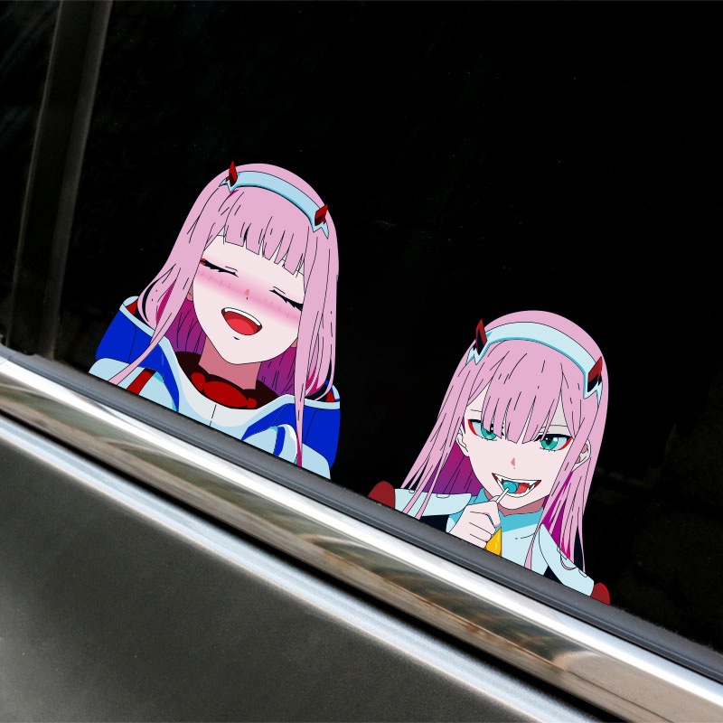 JDM美女眼神卡通反光贴纸 摩托车电动车身划痕侧后窗玻璃防水贴纸