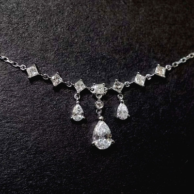 爆闪超美的锁骨链纯18K白金精致