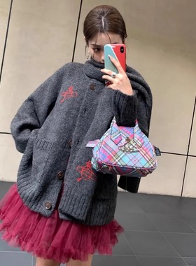 PPQ/25秋冬新款土星围巾毛衣长款针织开衫长款外套女上衣