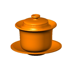 精雕图三才盖碗1006茶壶茶杯stl三维立体图圆雕图2D3D电脑雕刻图