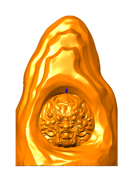 精雕图龙年山水摆件stl三维立体图圆雕图2D3D图电脑雕刻图