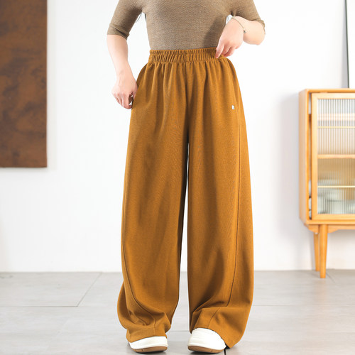 3D立体裁剪直筒阔腿裤女显高显瘦