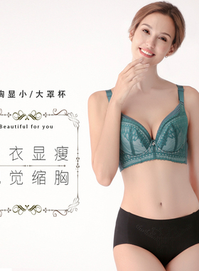 文胸钢圈薄棉杯款聚拢调整型夏季性感大胸上托防下垂女内衣BC001