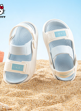 HelloKitty凉拖鞋儿童软底露脚趾夏天凉鞋外穿防滑两穿女童沙滩鞋