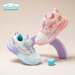 三丽鸥儿童运动鞋女童冬鞋2025冬季新款加绒保暖小女孩厚底休闲鞋