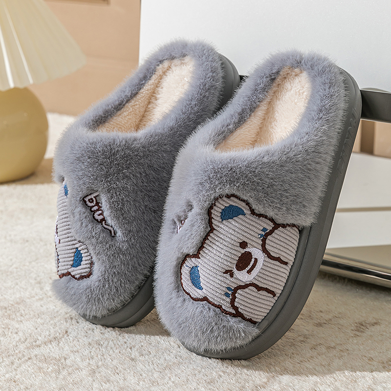 儿童棉拖鞋男童冬季小男孩室内防滑保暖家居毛毛鞋中大童居家拖鞋