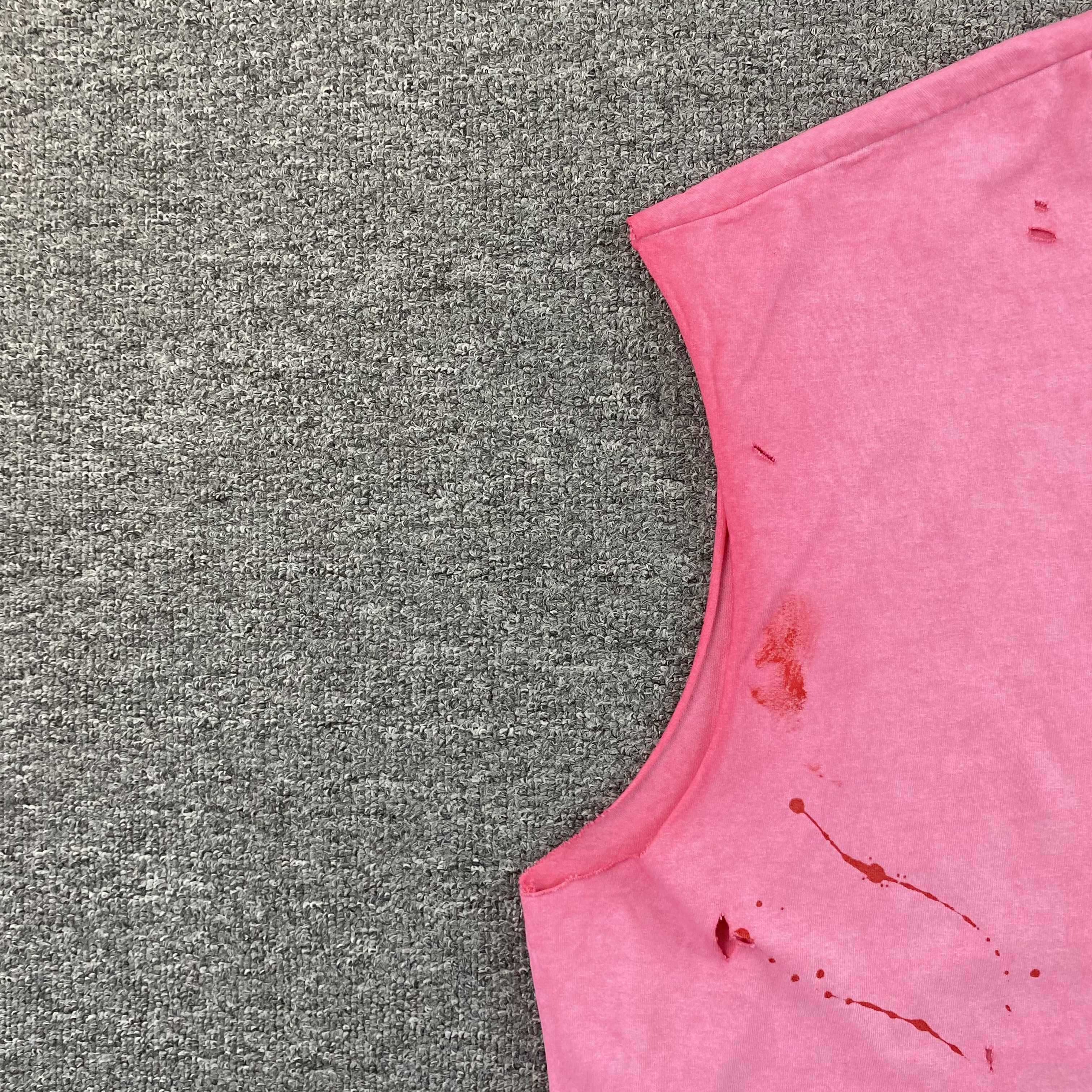 thumbnail for Trendy Fashion Letter Logo Hand-Painted Graffiti Print Washed Distressed Tank Top