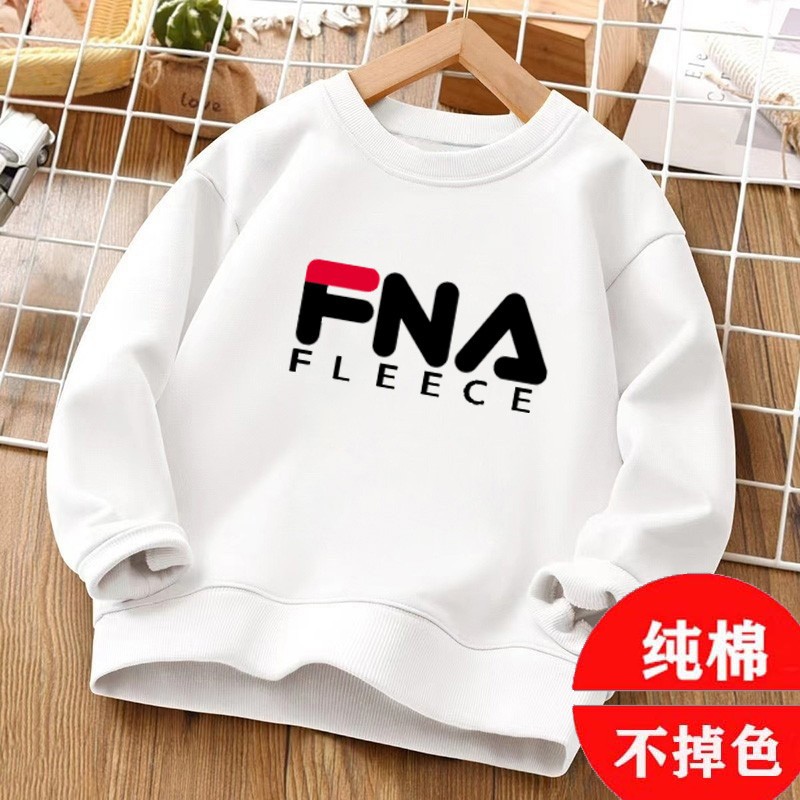 儿童潮牌秋冬款纯棉卫衣圆领男女中大童连帽休闲打底加绒运动外套