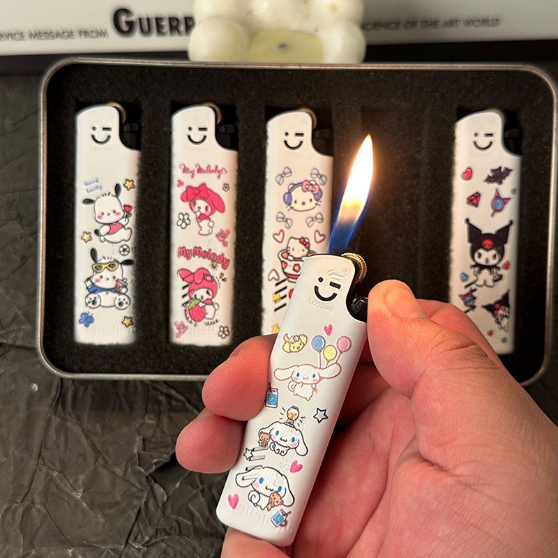 库洛米玉桂狗砂轮打火机创意个性高颜值网红爆款金属明火送男友潮