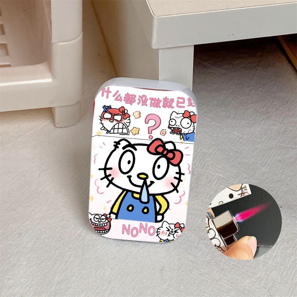 hellokitty凯蒂猫防风打火机创意可爱搞怪金属网红爆款耐用送男友