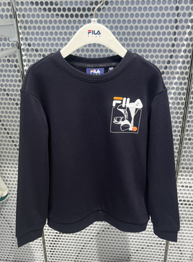 FILA斐乐童装2025年秋季男大童运动百搭针织套头衫卫衣K12B532207