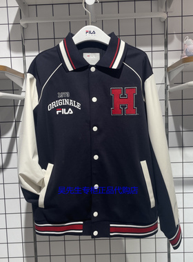 FILA斐乐童装25秋季男大童潮流运动夹克翻领棒球服外套K12B534502