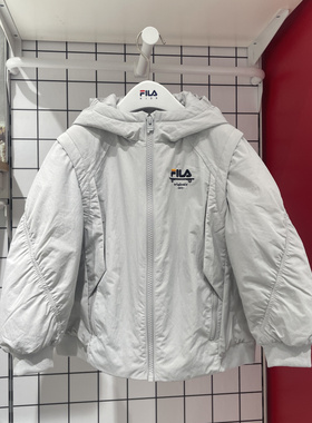 斐乐FILA童装2025冬季男小童三防保暖宽松连帽棉服外套K11B541904
