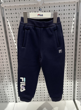 FILA斐乐童装25冬季女小童加绒保暖运动休闲裤针织长裤K61G542604