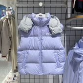 新款 FILA斐乐童装 25冬季 女大童百搭双面穿连帽羽绒马甲K12G541910