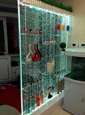 水幕墙酒柜屏风 客厅流水墙隔断 亚克力酒架室内气泡墙加湿墙背景