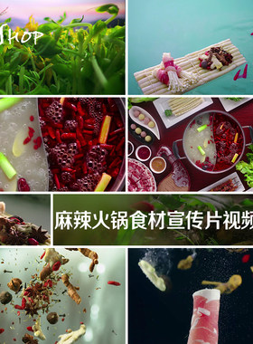 麻辣火锅食材宣传片视频素材鸳鸯锅餐饮美食海底捞佳肴肥牛涮羊肉