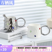 轻奢高级感小众设计宝石马克杯家用杯子陶瓷高颜值办公室情侣对杯