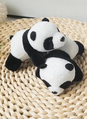 熊猫可爱毛绒发夹胸针女生
