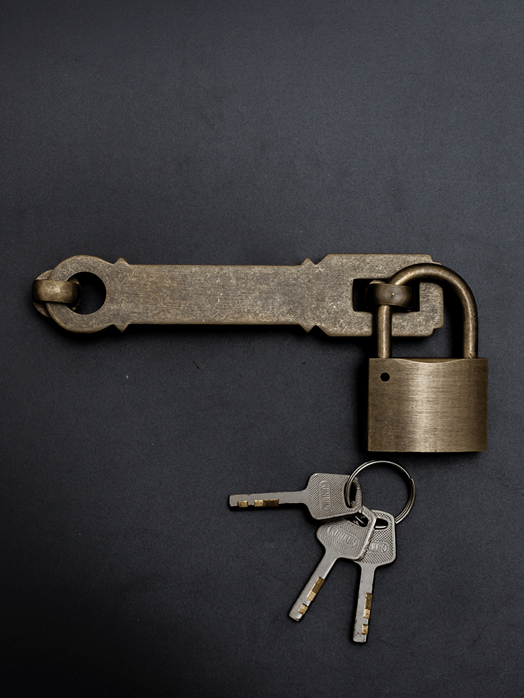 老式门锁扣搭扣仿古铜木门挂锁门搭小号门扣锁复古卡扣固定门鼻子