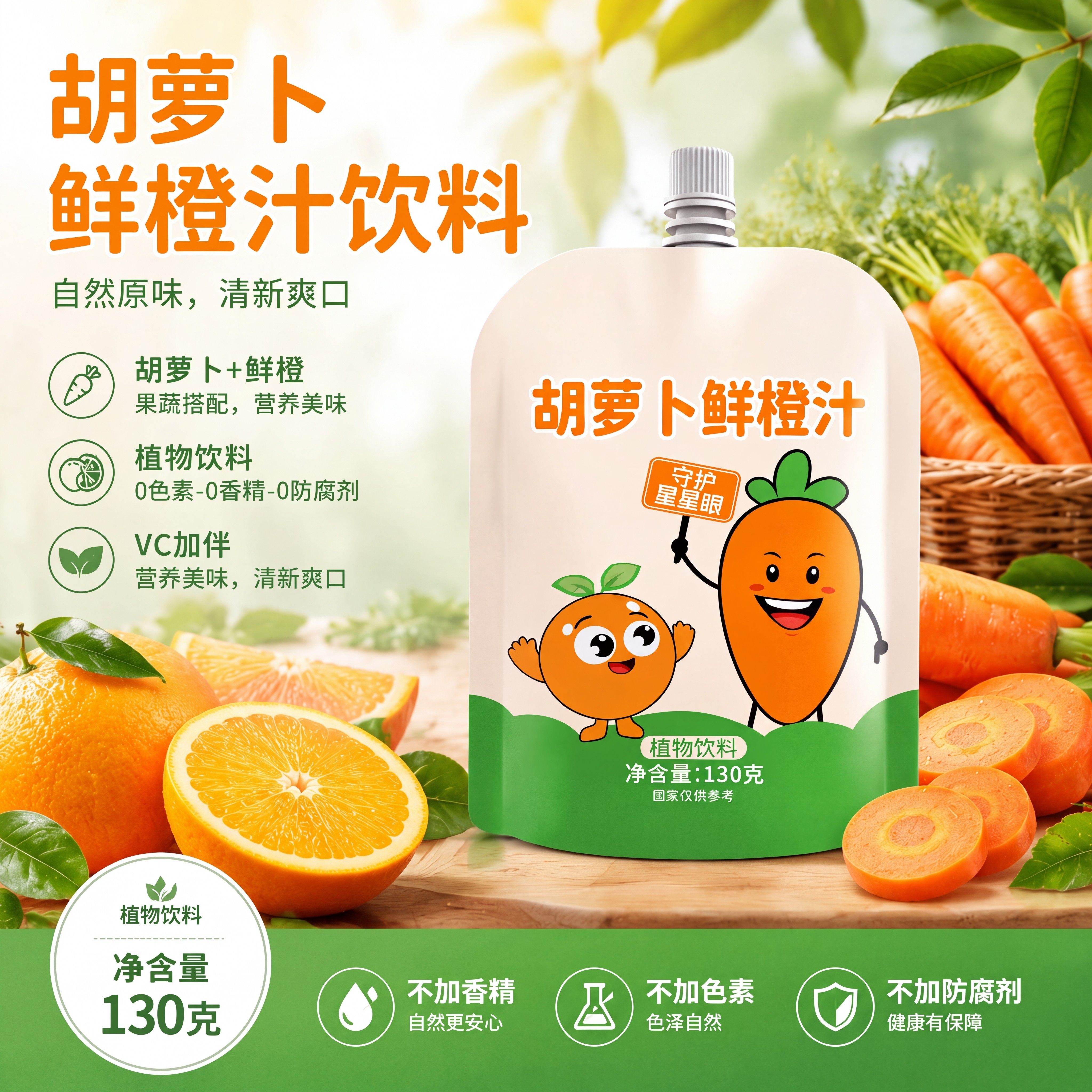 爱因纽特胡萝卜鲜橙汁130ml便携饮料苹果汁儿童营养饮品植物饮料