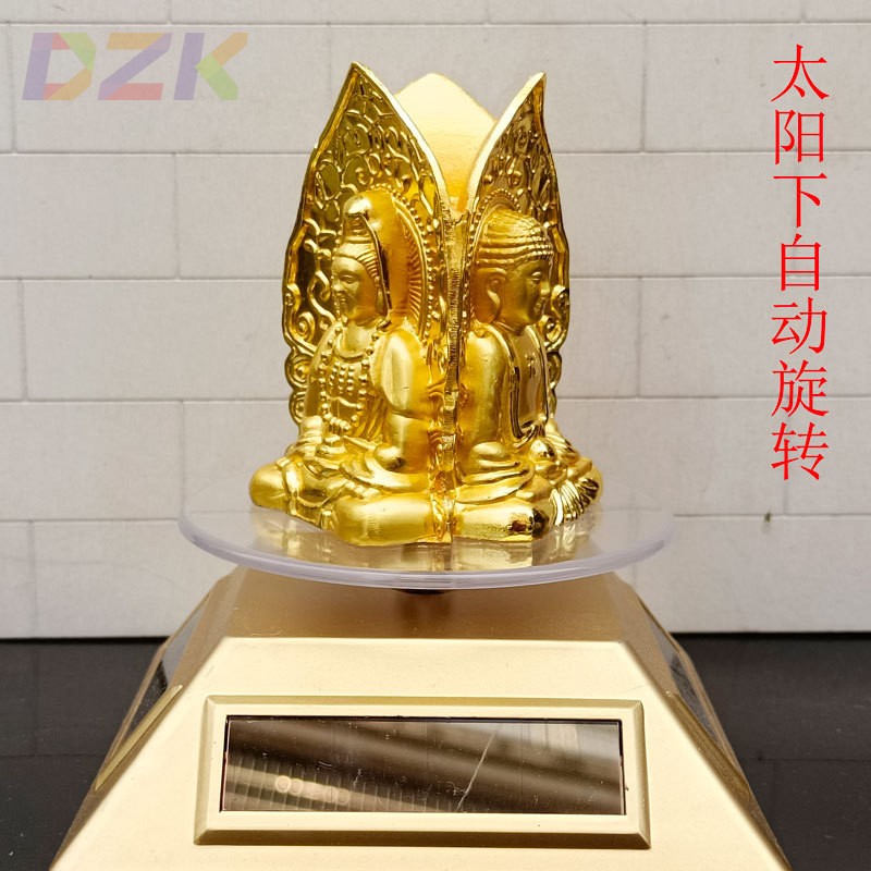 太阳能底合金三面佛像汽车摆件高端厂家直销高端淘宝代发抖音代z1