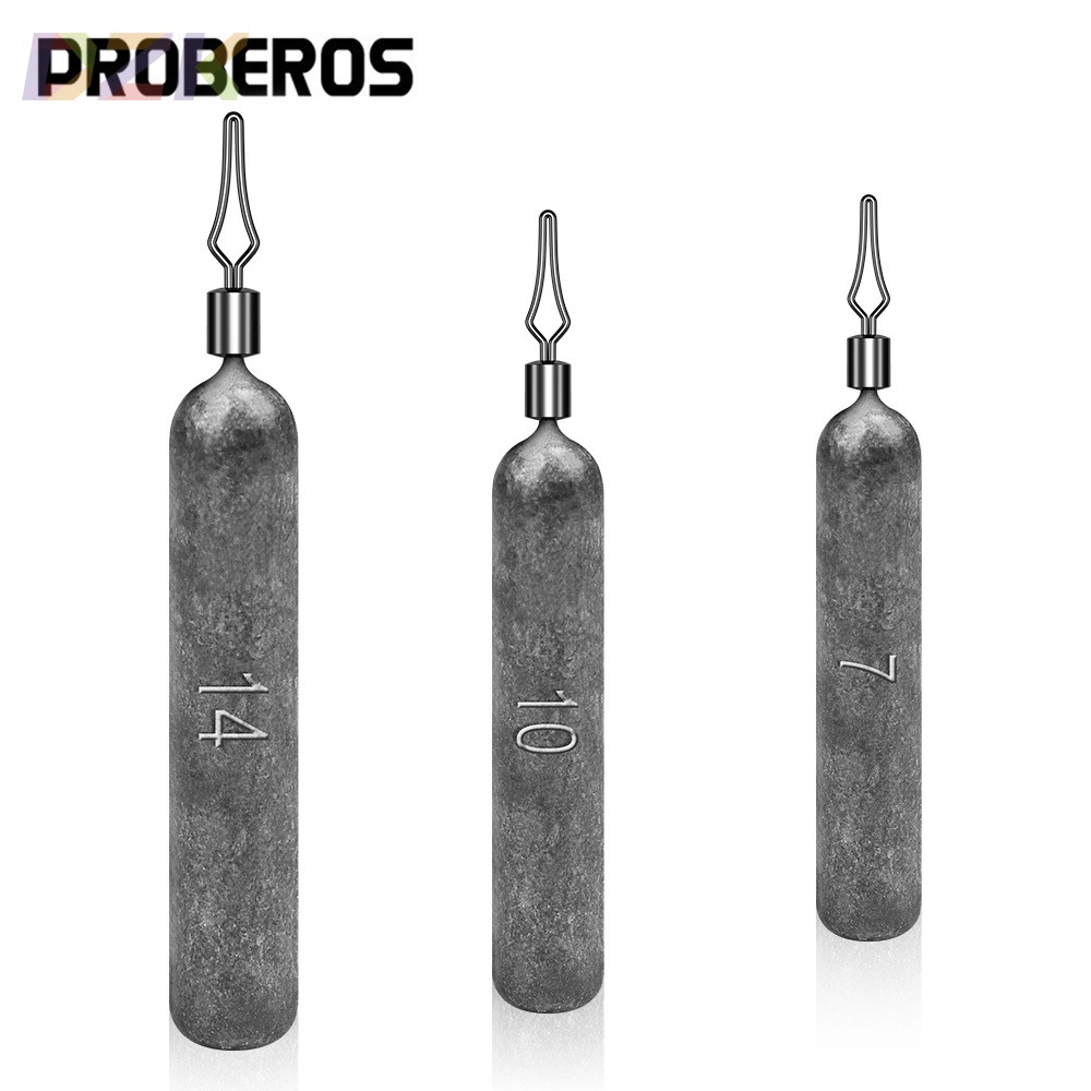 路亚倒钓铅坠 圆柱型棒形防挂底倒吊配重铅 垂钓渔具配件10个/z3