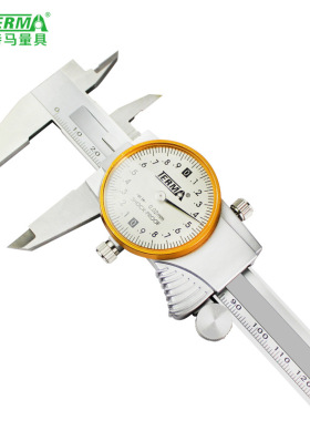 TERMA特马带表卡尺0-200mm游标带表卡尺CB210-200内外测量卡尺