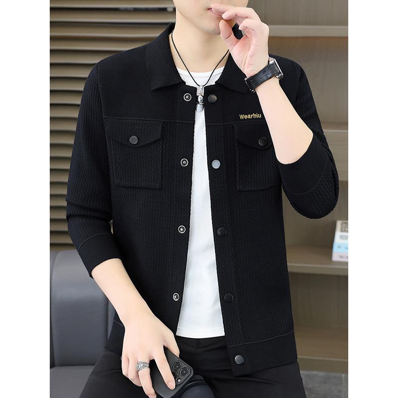 香港专柜翻领毛衣外套男20