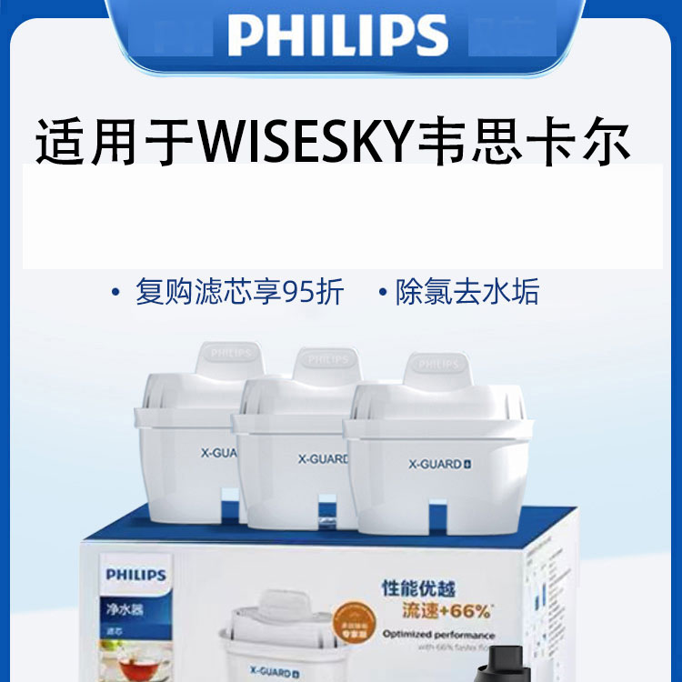 适用于飞利浦AWP2811BLT净水壶滤芯WISESKY韦思卡尔WS-P1