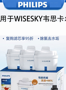 适用于飞利浦AWP2811BLT净水壶滤芯WISESKY韦思卡尔WS-P1