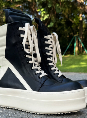 2024ss 潮靴 RO FABLED 倒三角男靴厚底增高真皮马丁靴短筒靴女靴