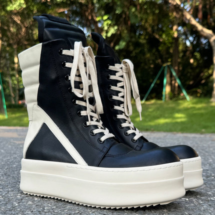 2024ss 潮靴 RO FABLED 倒三角男靴厚底增高真皮马丁靴短筒靴女靴