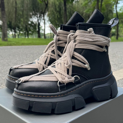 ROFABLED马丁靴真皮男靴潮厚底